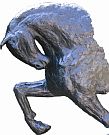 Momentum-kracht is een bronzen beeld van een sterk paard.| bronzen beelden en tuinbeelden van Jeanette Jansen |